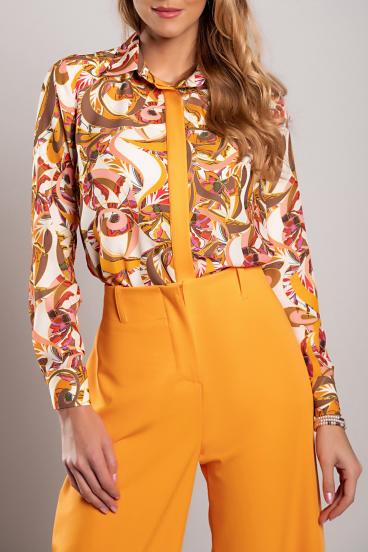 Camisa elegante con estampado, naranja